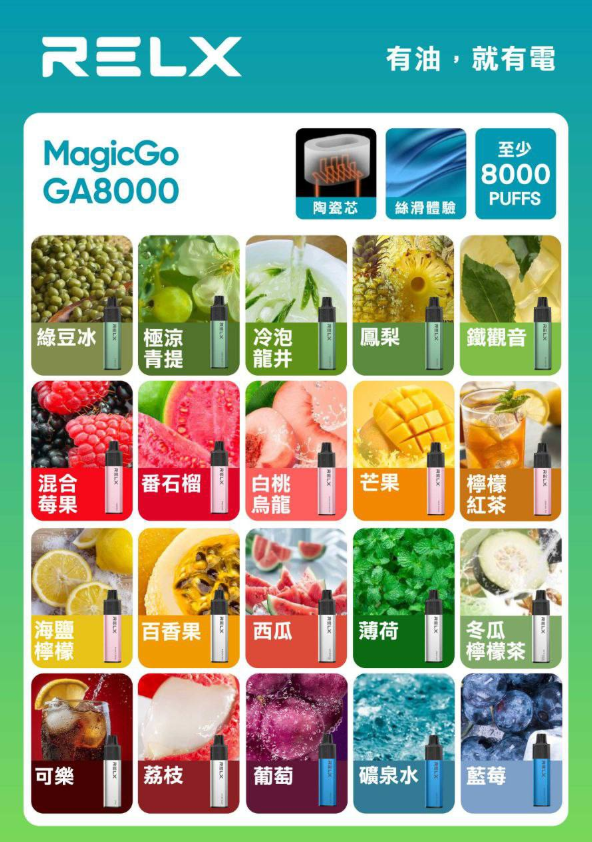 RELX悅刻拋棄式8000口 / 免充電只要有油就能抽